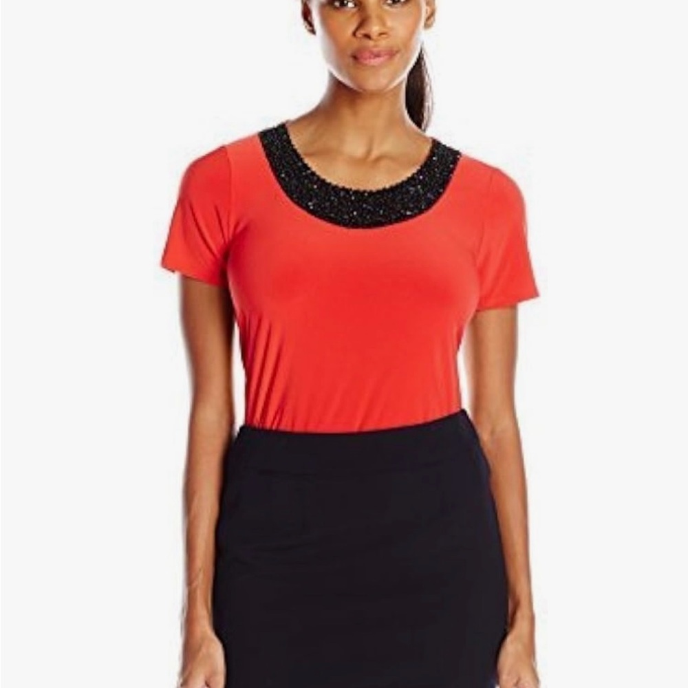 Chaus Women's‎ Dolman Sleeve Beaded Neck Knit Top